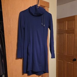 Lole Blue Cowl Neck Long Sleeve Dress Athlesure Wear Tunic